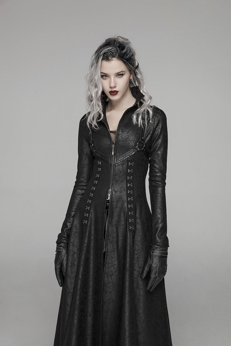Punk Cracked Leather Jacket